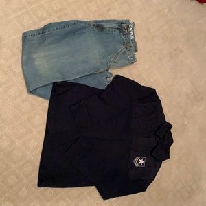 Gymboree carpenter jeans and knit collared shirt-12